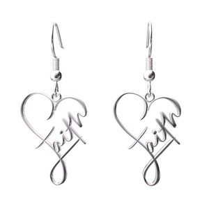 Elegant Silver Heart Earrings - Faith